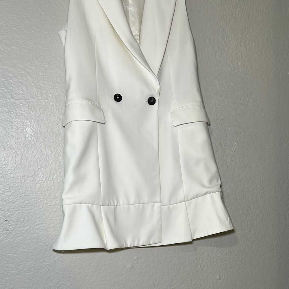 Zara Ivory Double-Breasted Vest - Picture 4 of 11